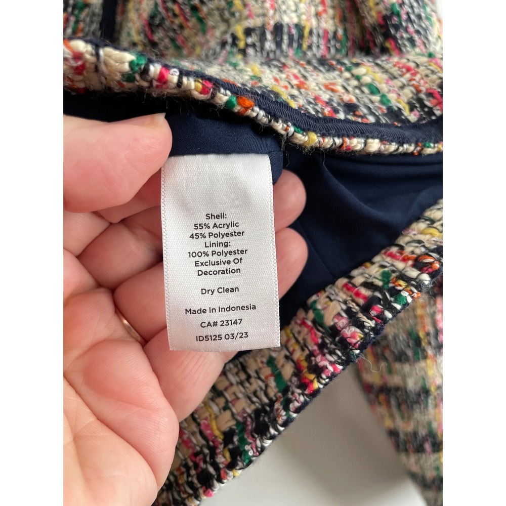 Talbots Tweed Blazer Multicolor Plaid Jacket Classic Tailored Career Chic - Picture 8 of 9